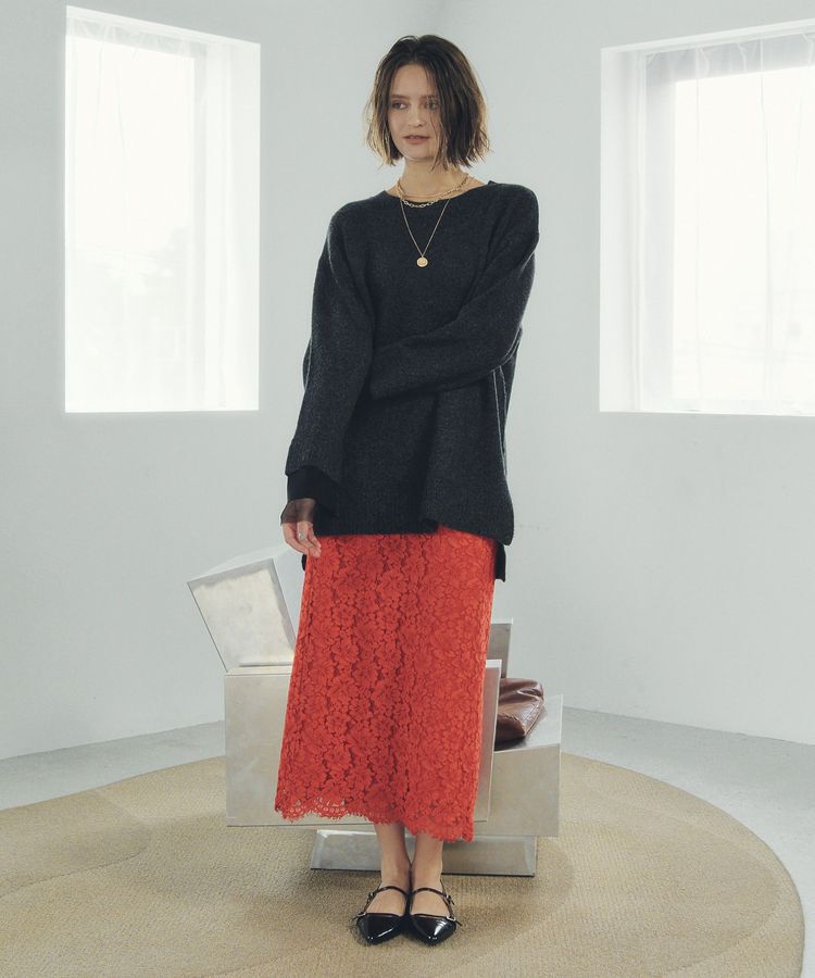 YECCA VECCA「レースナロースカート」|タイト|