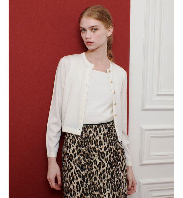 LOULOU WILLOUGHBY「【LOULOU WILLOUGHBY】メリノウールカラーカーディガン」|カーディガン|オフホワイト