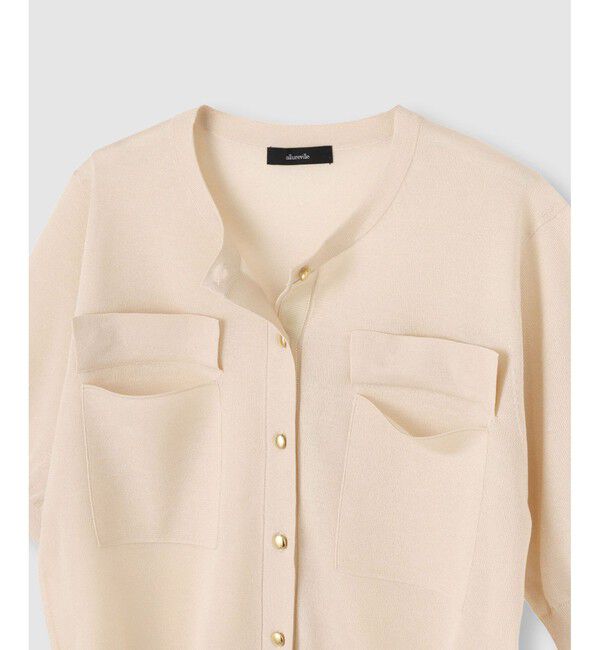 allureville「スパークシアー半袖カーディガン」|カーディガン|