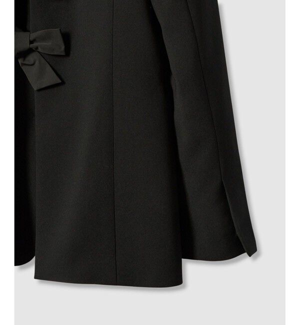 LOULOU WILLOUGHBY「【LOULOU WILLOUGHBY】ダブルクロスノーカラーリボンジャケット」|ノーカラージャケット|