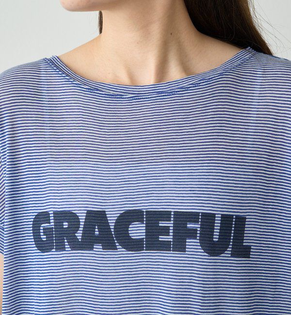  「ミジンボーダーロゴプリントTシャツ」|Tシャツ・カットソー|