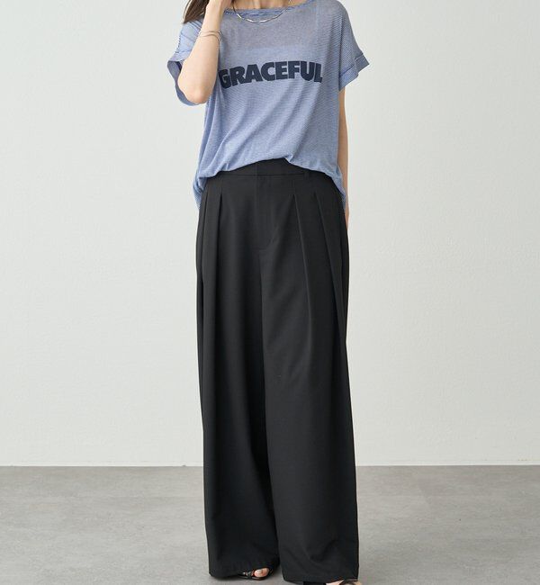  「ミジンボーダーロゴプリントTシャツ」|Tシャツ・カットソー|