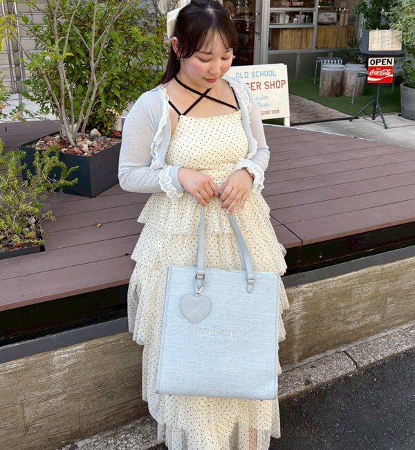  「【LouLoumei】8色展開／ハートチャーム付きトートバッグ／自立可能」|その他|