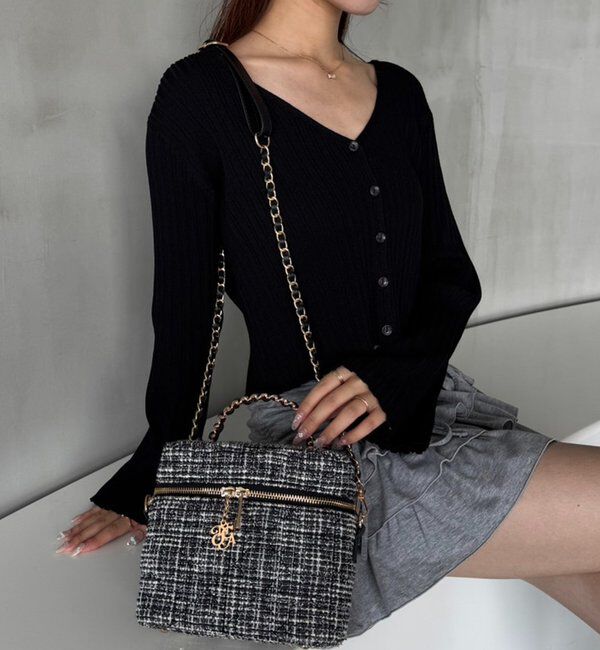  「チャーム付きキルティングバニティバッグ」|ショルダー・メッセンジャー|