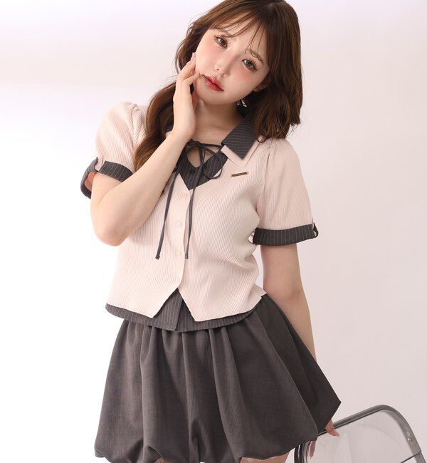  「レース付きバルーンミニスカパン」|スカート|