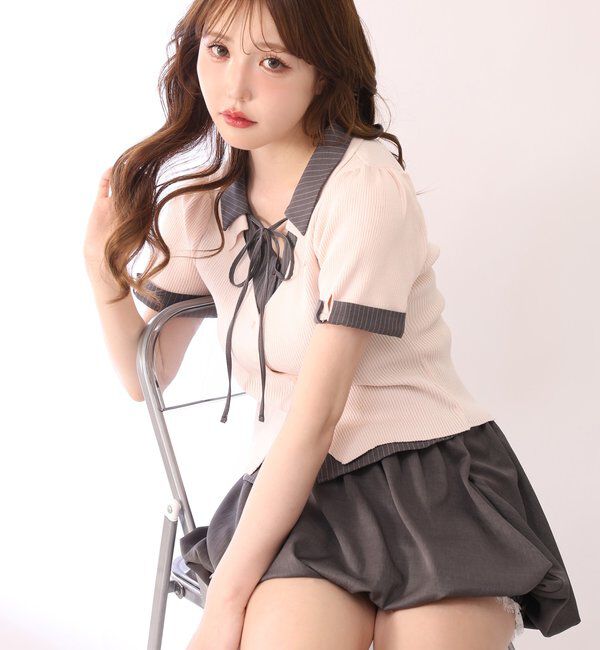  「レース付きバルーンミニスカパン」|スカート|