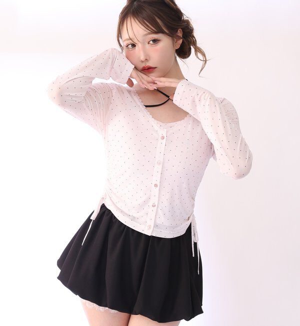  「レース付きバルーンミニスカパン」|スカート|