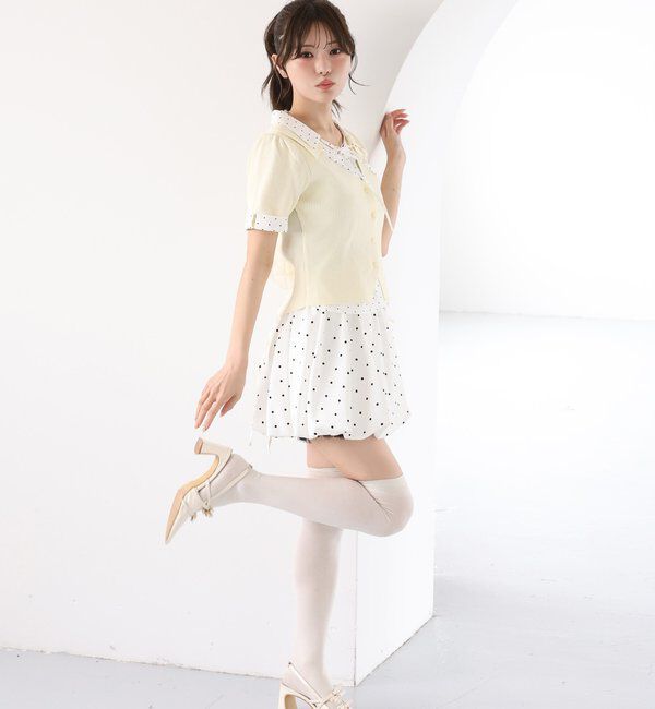  「レース付きバルーンミニスカパン」|スカート|