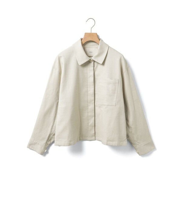MidiUmi「MidiUmi ショートシャツジャケット」|テーラードジャケット|ライトベージュ