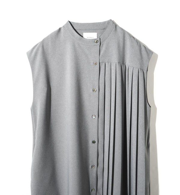 MIDIUMISOLID「MIDIUMISOLID for Ladies アシンメトリープリーツノースリーブワンピース」|ワンピース|