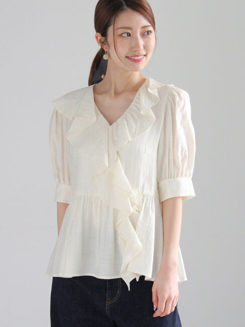 Te chichi「ラッフルフリルアシメブラウス《2025summer catalog item》」|シャツ・ブラウス|オフホワイト