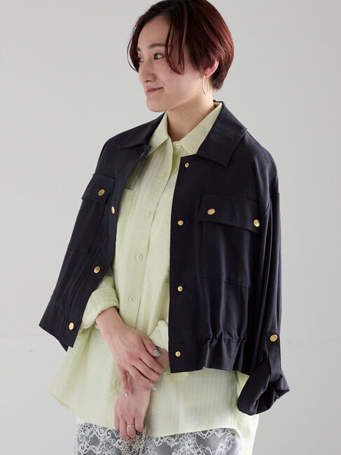 Te chichi「リネンライクWポケットジャケット」|その他|ネイビー