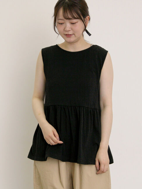 Samansa Mos2「◎ウエスト切替インナー」|Tシャツ・カットソー|ブラック
