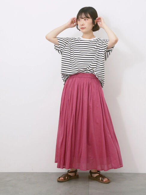 Samansa Mos2 blue「【USAコットン】アソートフレンチスリーブTシャツ」|Tシャツ・カットソー|