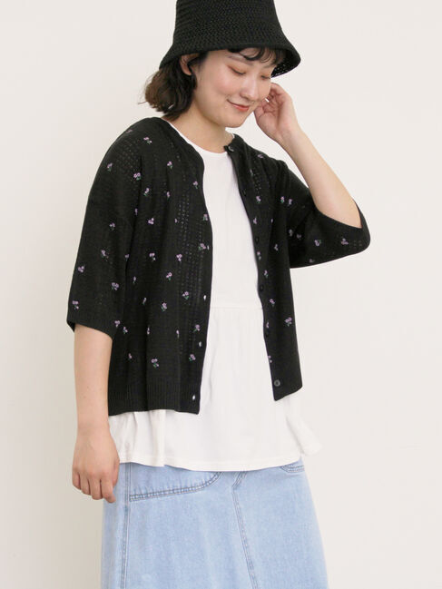 Samansa Mos2「小花柄プリントカーディガン」|カーディガン|