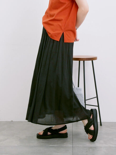 Samansa Mos2 blue「【Made in India】ボイルギャザースカート」|スカート|