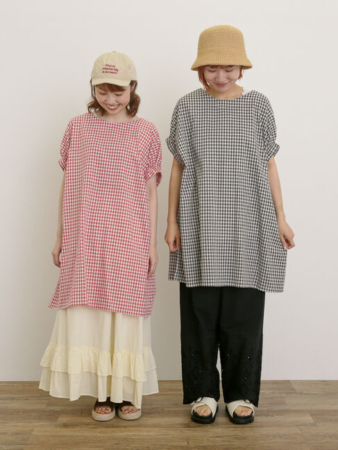 Samansa Mos2「袖口ギャザー前後2WAYチュニック」|シャツ・ブラウス|