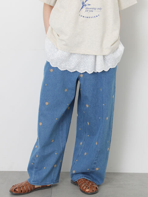 Samansa Mos2「《新色追加》【オーガニックコットン】デニムバレルパンツ」|その他|