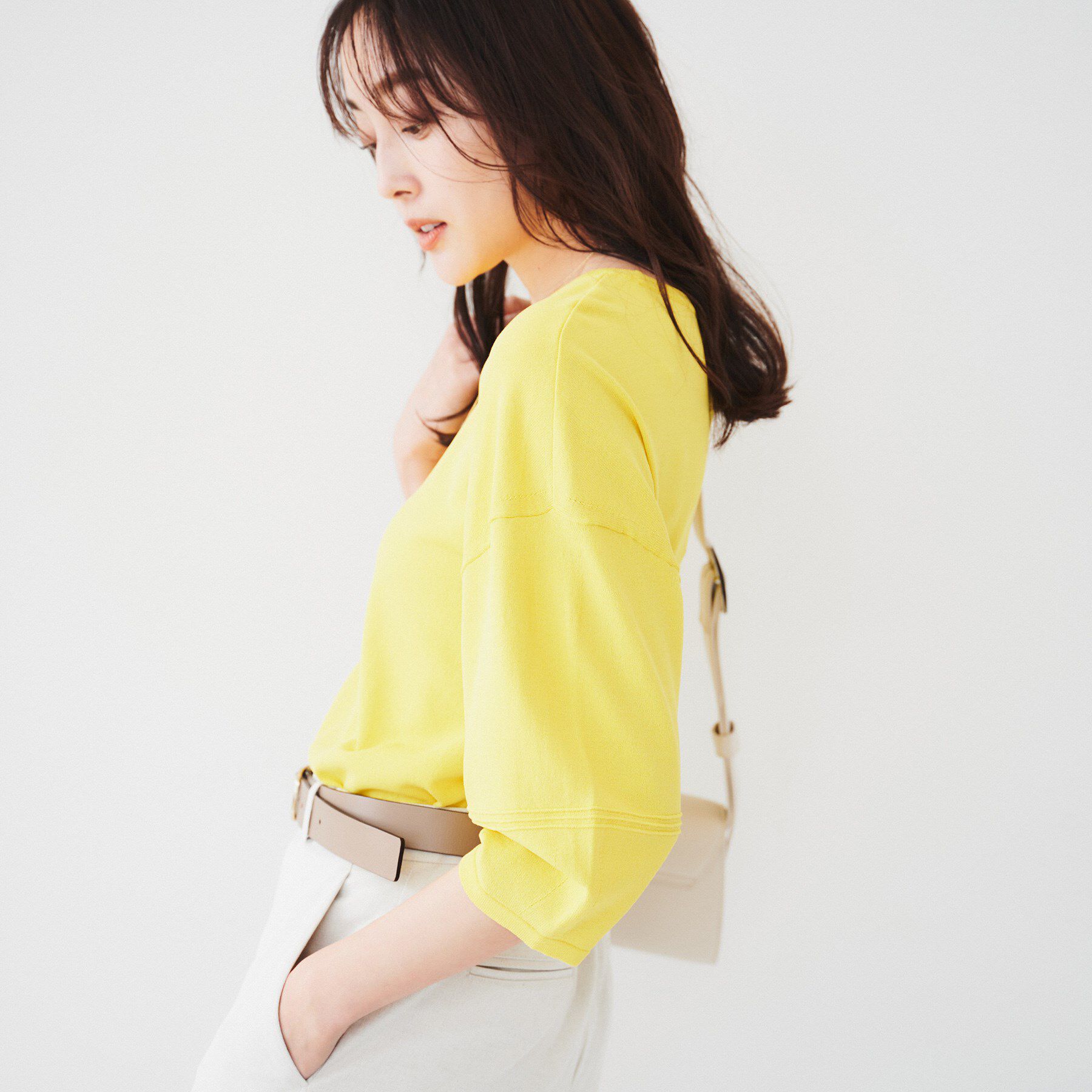 UNTITLED「【袖コンシャス/着映え/六分袖】ランタンスリーブニット」|ニット・セーター|