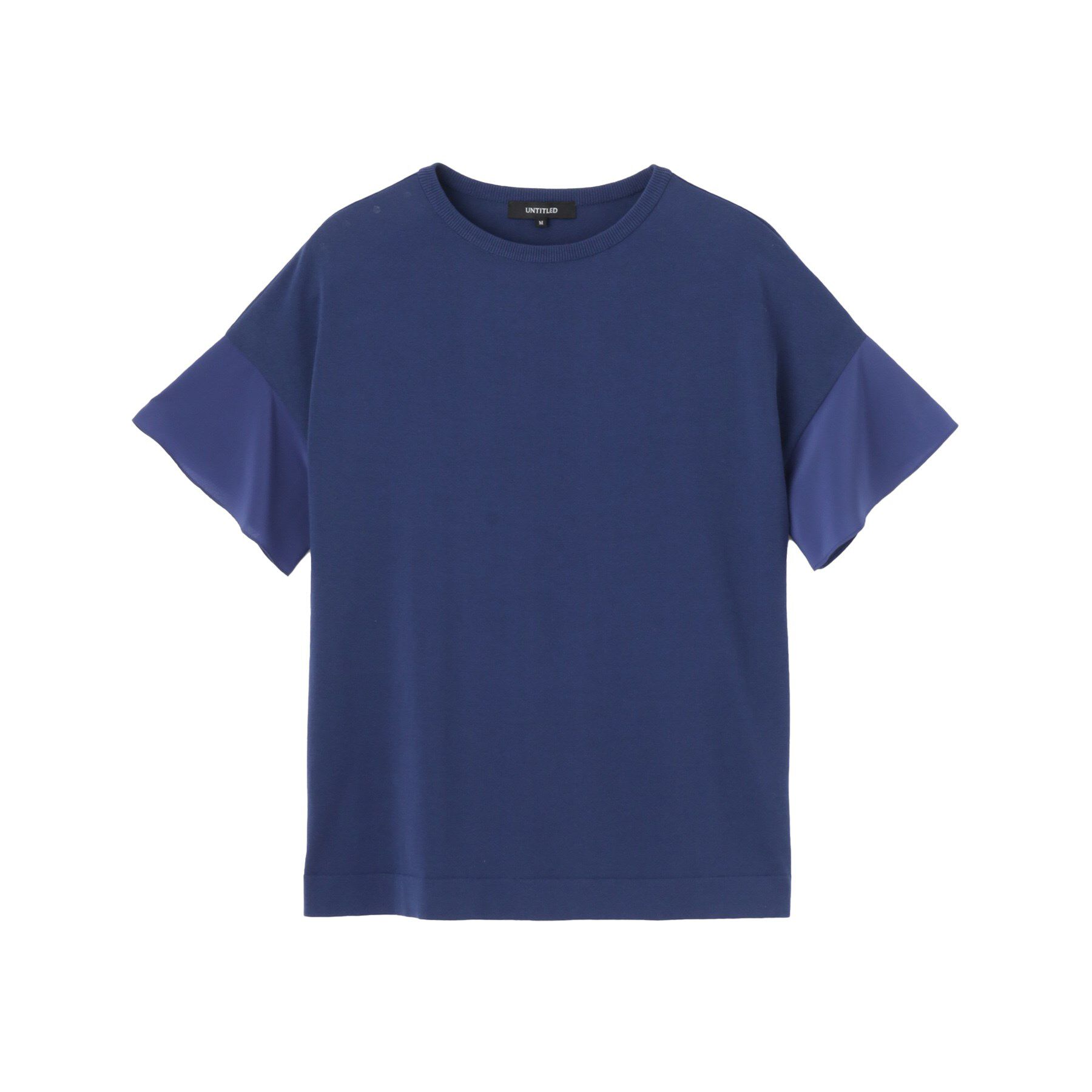 UNTITLED「【洗える/体型カバー】袖異素材プルオーバーニット」|ニット・セーター|