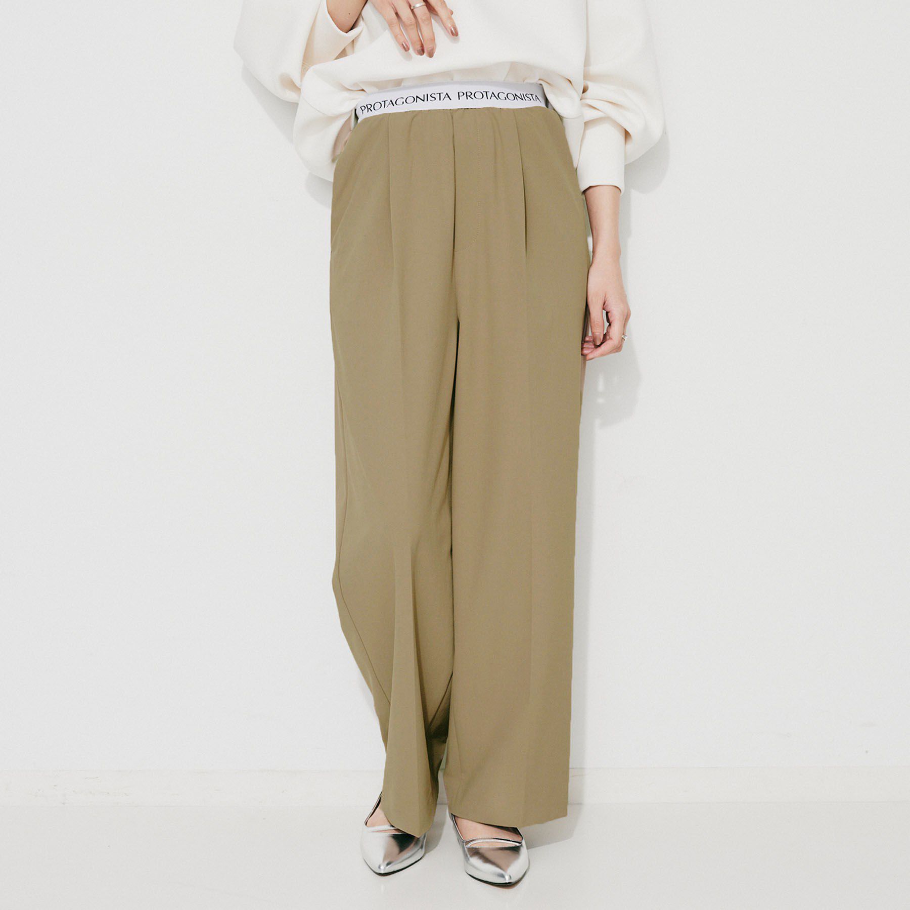 UNTITLED「【PROTAGPNISTA】QUICK DRY WAIST LOGO PANTS」|その他|ベージュ(052)