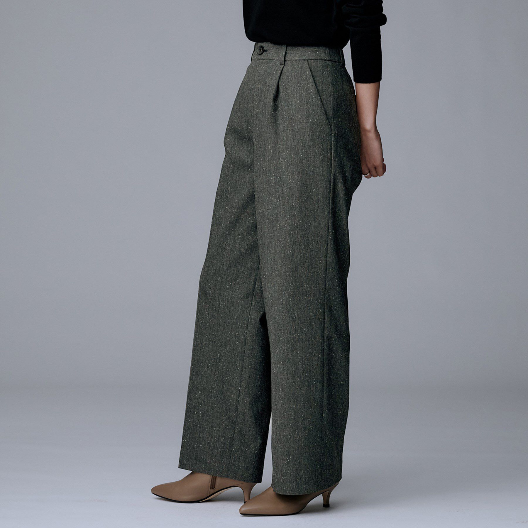 UNTITLED「【ワイド/後ろゴム/シーズンレス】シルクネップツイードパンツ」|その他|