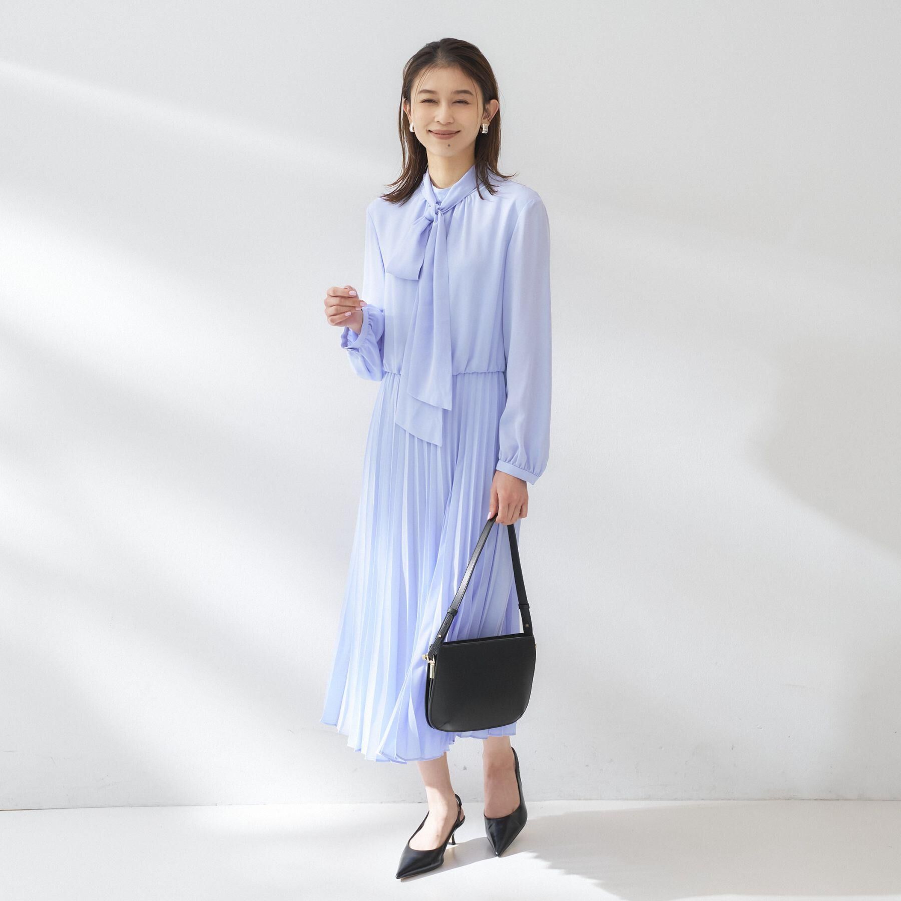 UNTITLED「【フォーマル/洗える】ボウタイ プリーツワンピース」|ワンピース|