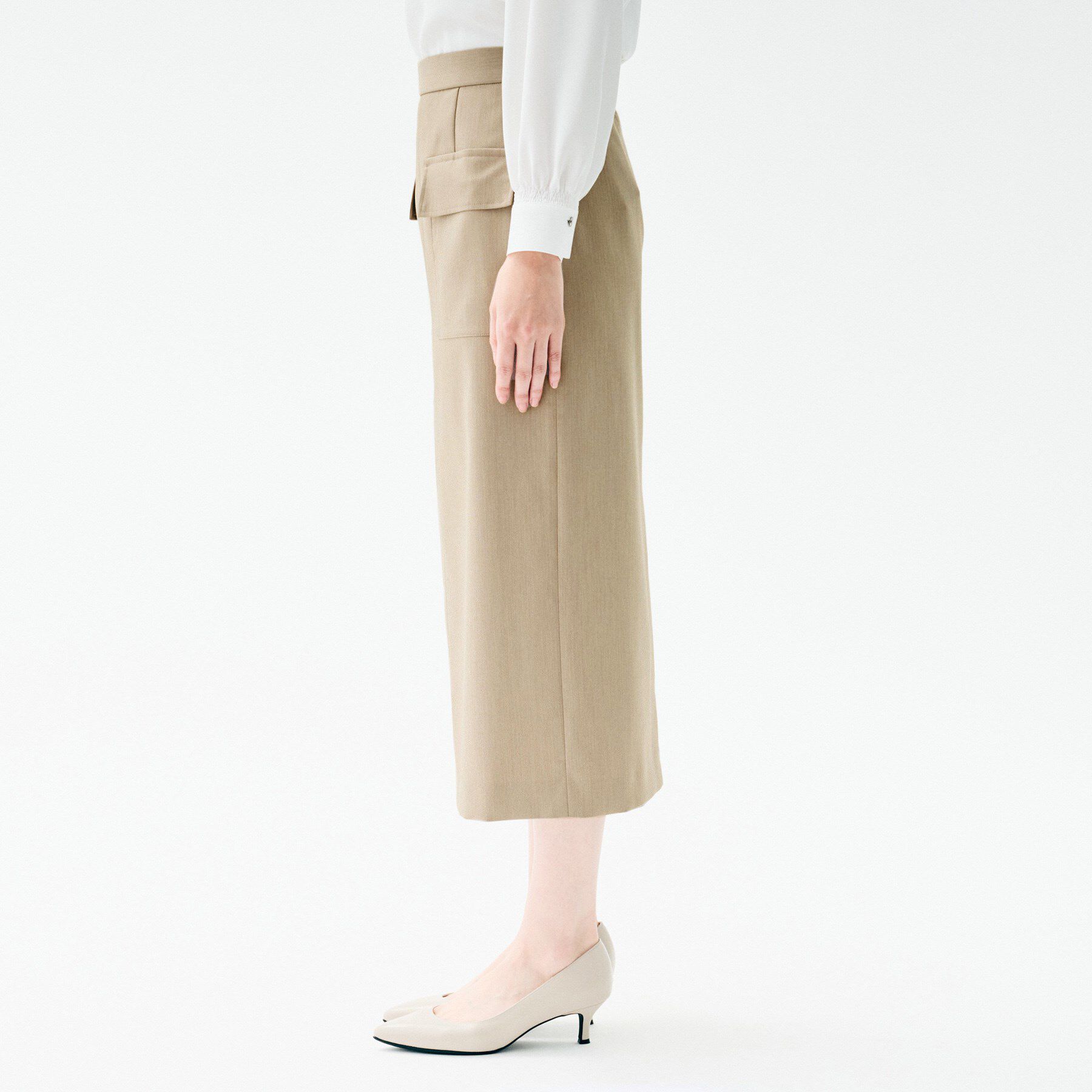 UNTITLED「【ストレッチ性/洗える】アウトポケット ナロースカート」|スカート|