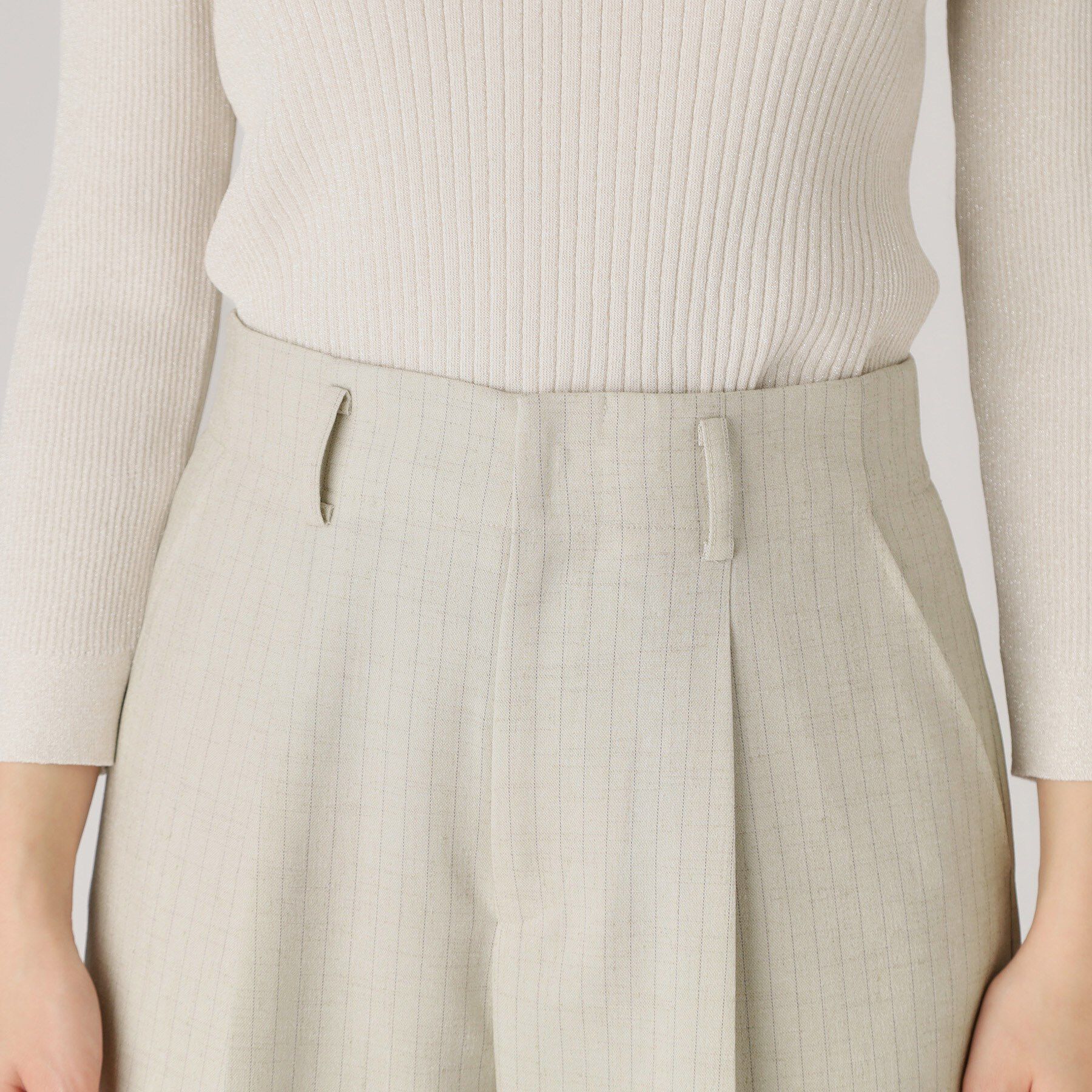 COUP DE CHANCE「【洗える／ウエスト後ろゴム】ストライプ柄ワイドパンツ」|その他|