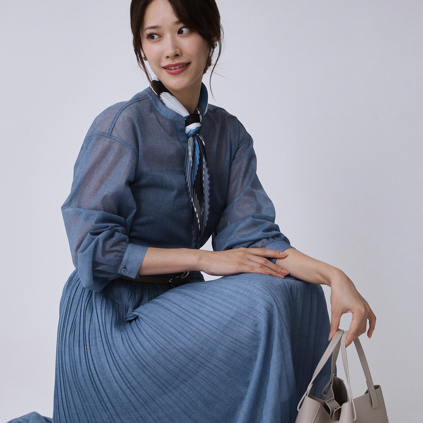 COUP DE CHANCE「【手洗い可】シアーブラウス」|シャツ・ブラウス|ブルー(192)