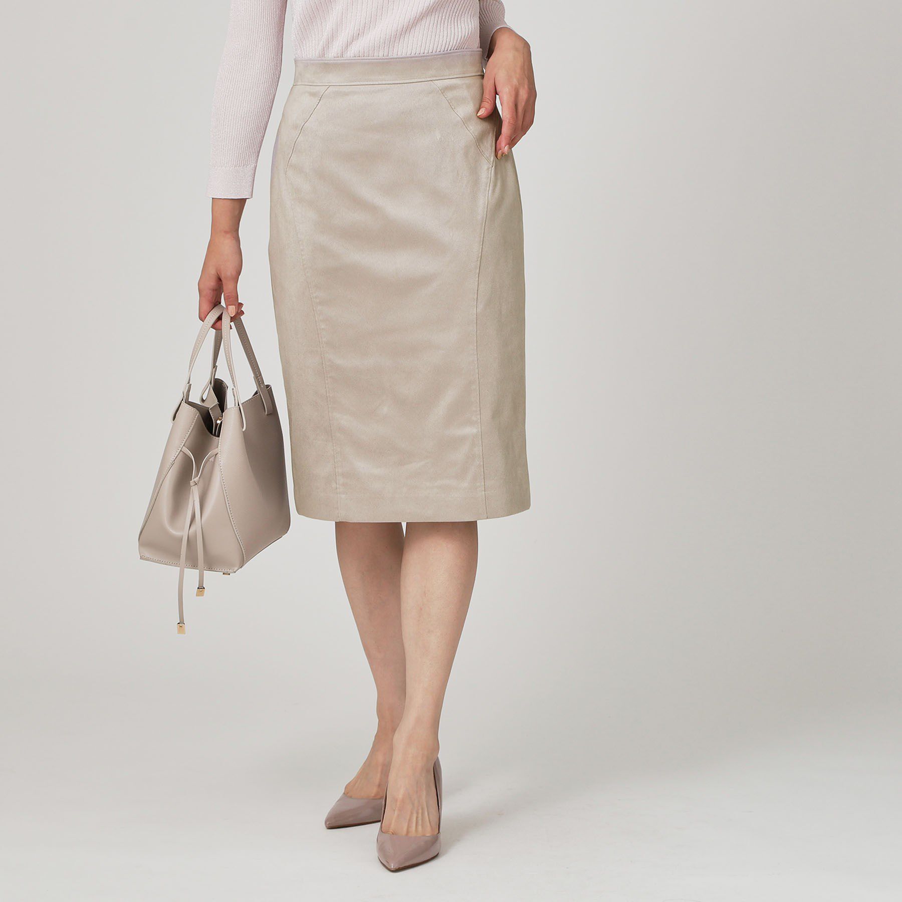 COUP DE CHANCE「【手洗い可／日本製／スーツ可】タイトシルエットのスカート」|スカート|ライトグレー(011