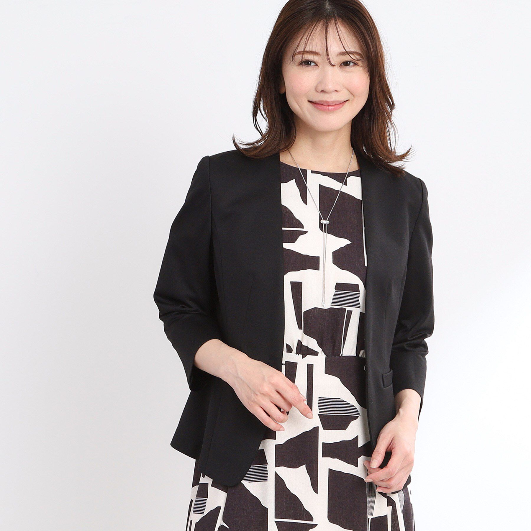 Reflect「【匠シリーズ／洗える】匠ジャケット／ノーカラー」|ノーカラージャケット|ブラック(019)