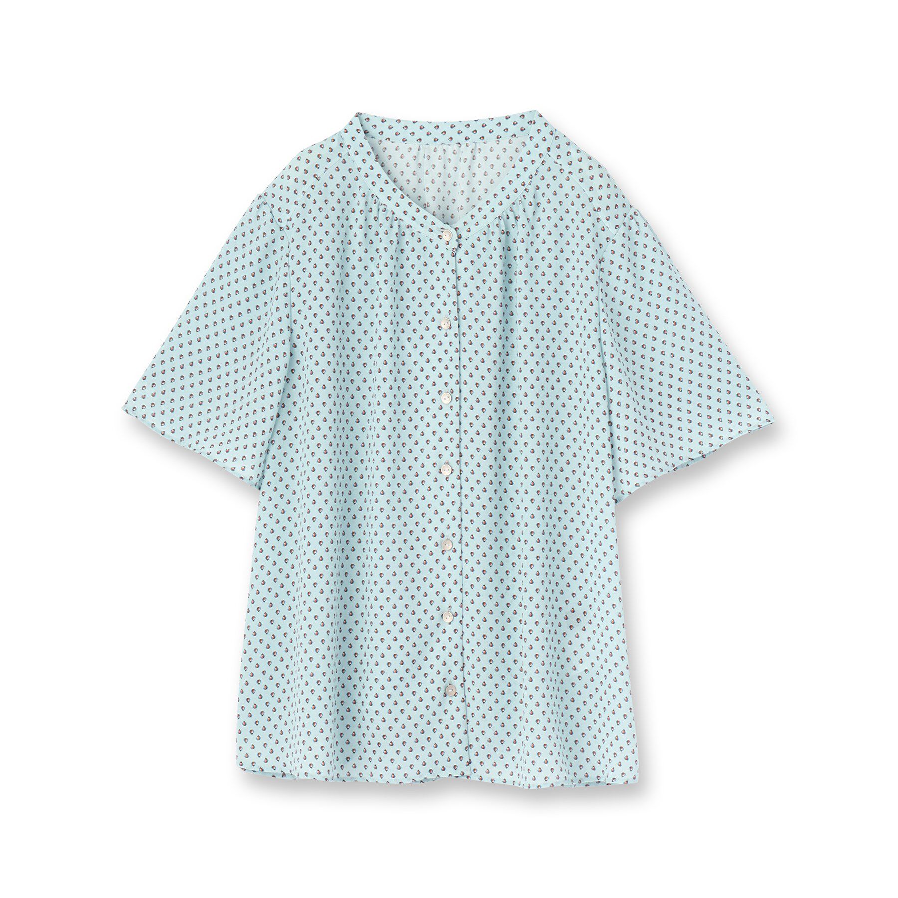 Reflect「【マシンウォッシュ可】五分袖コツキプリントブラウス」|シャツ・ブラウス|