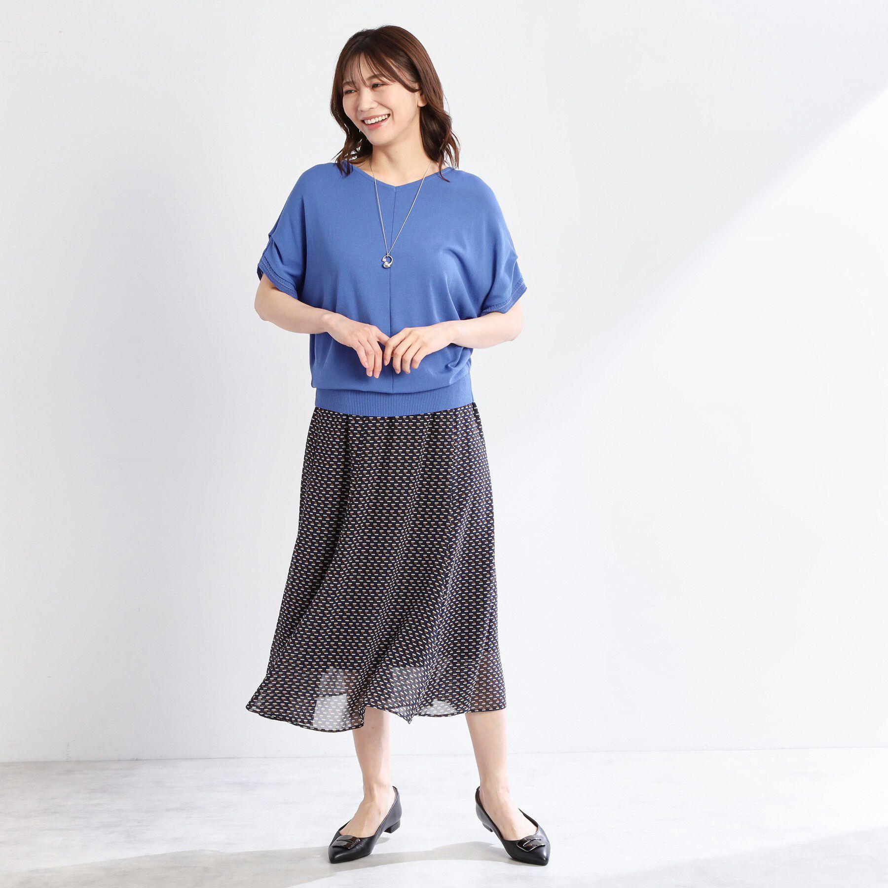 Reflect「【選べる7色◎／手洗い可／二の腕カバー】半袖ニット」|ニット・セーター|