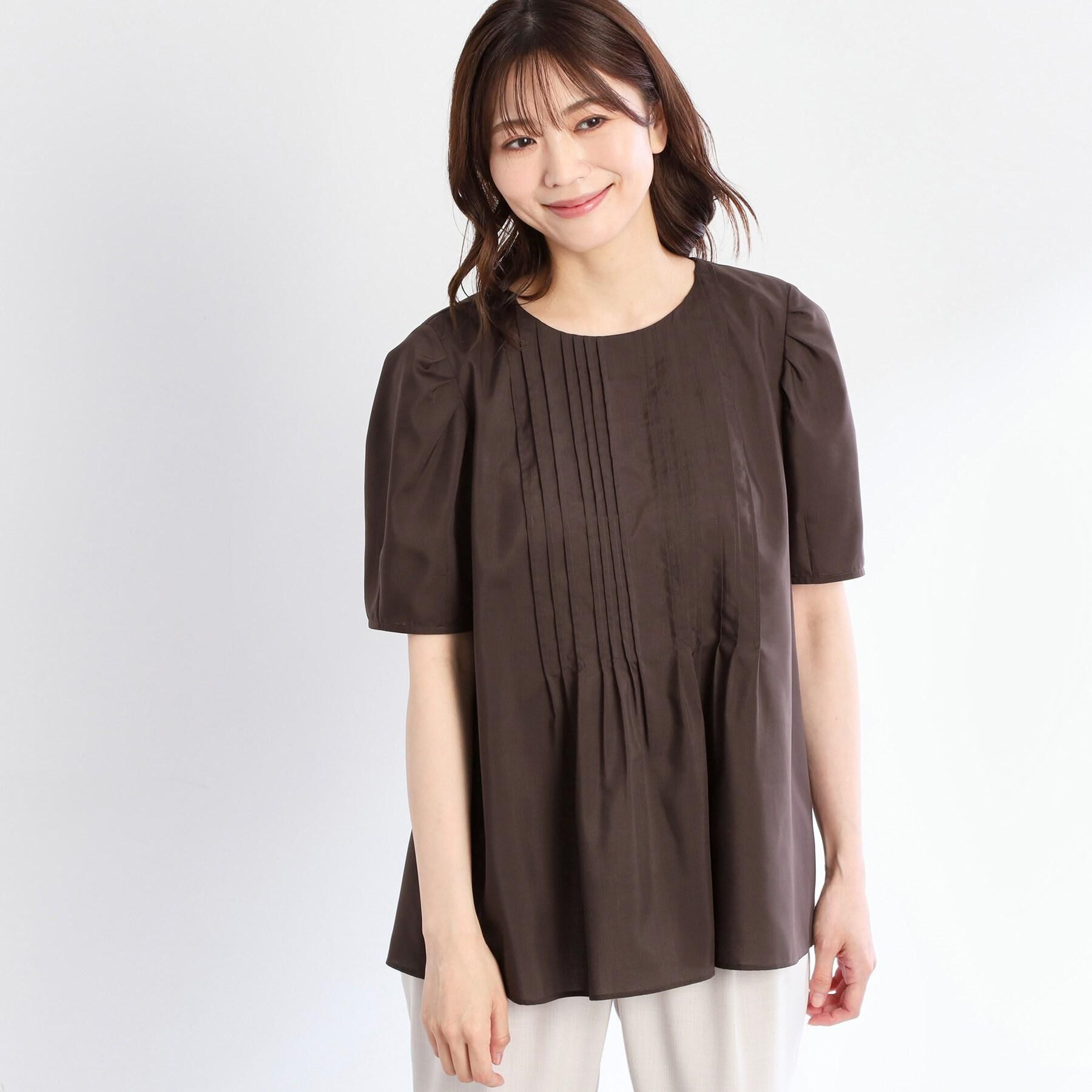 Reflect「【すっきり見え！長め丈】ピンタックデザインチュニックブラウス」|シャツ・ブラウス|