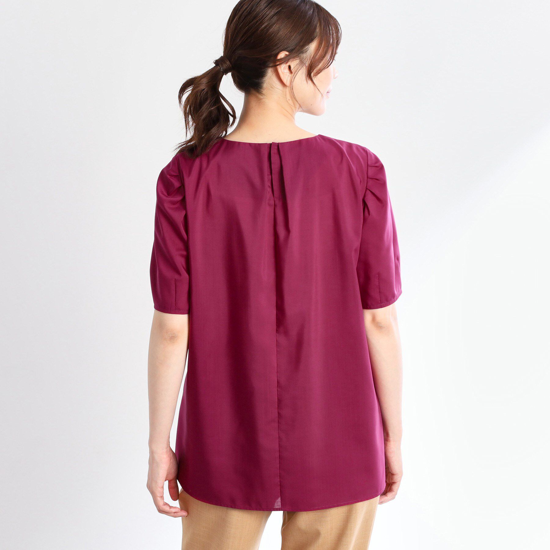 Reflect「【すっきり見え！長め丈】ピンタックデザインチュニックブラウス」|シャツ・ブラウス|