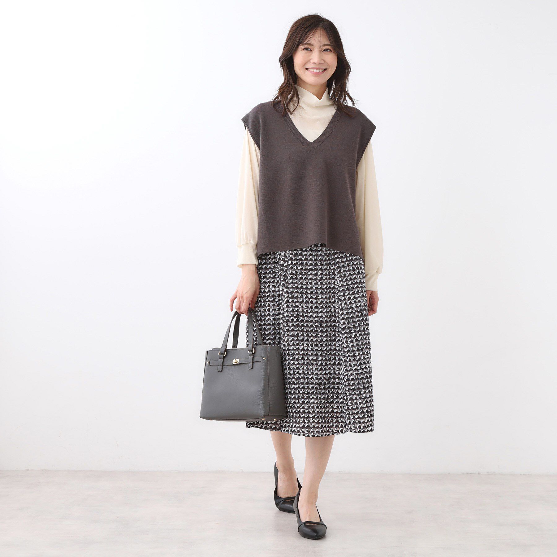 Reflect「【ニットスタイルが華やかに◎】チドリ風プリントフレアスカート」|スカート|