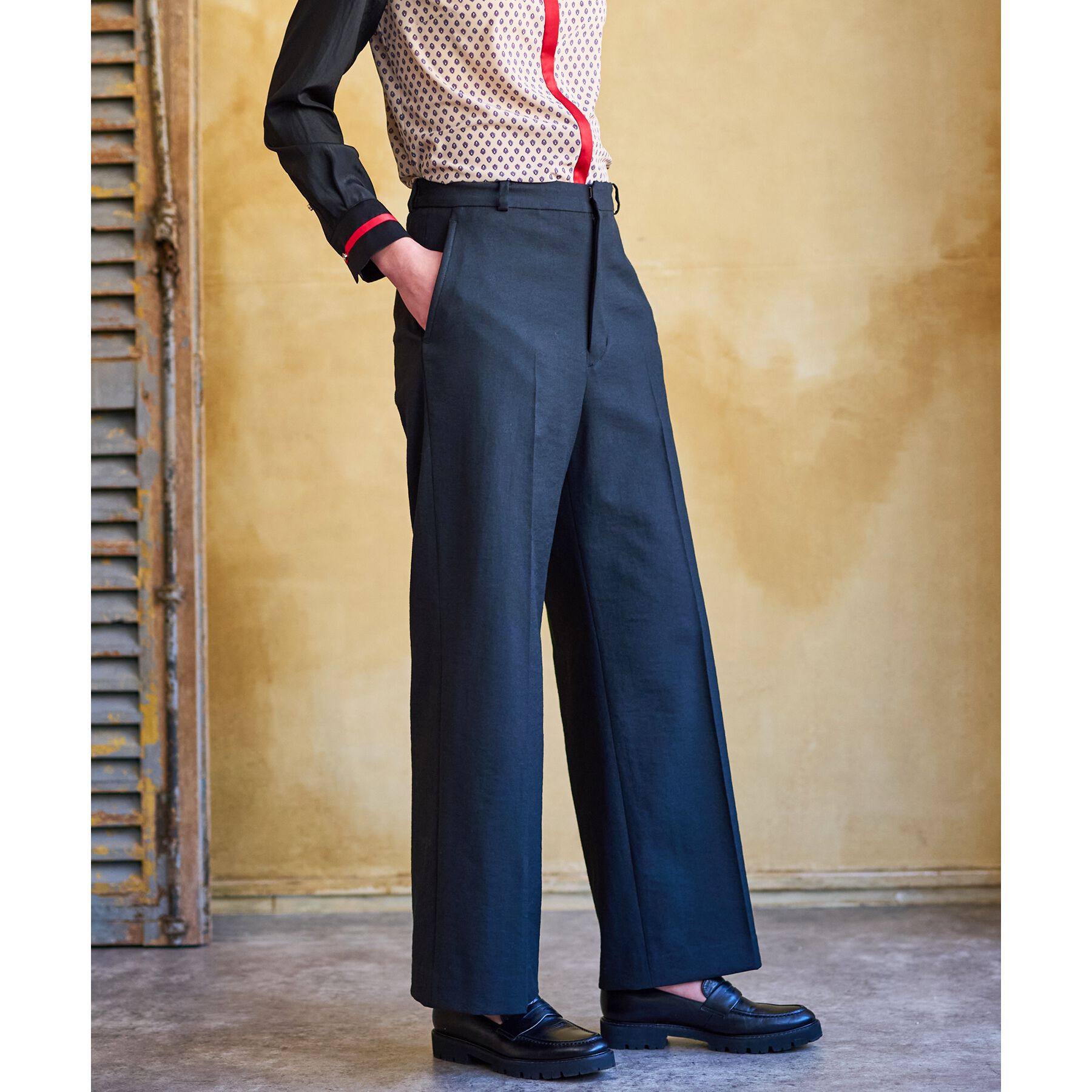 DRESSTERIOR「【洗える/吸水速乾/接触冷感/UVカット】リネンミックスストレッチワイドパンツ」|その他|