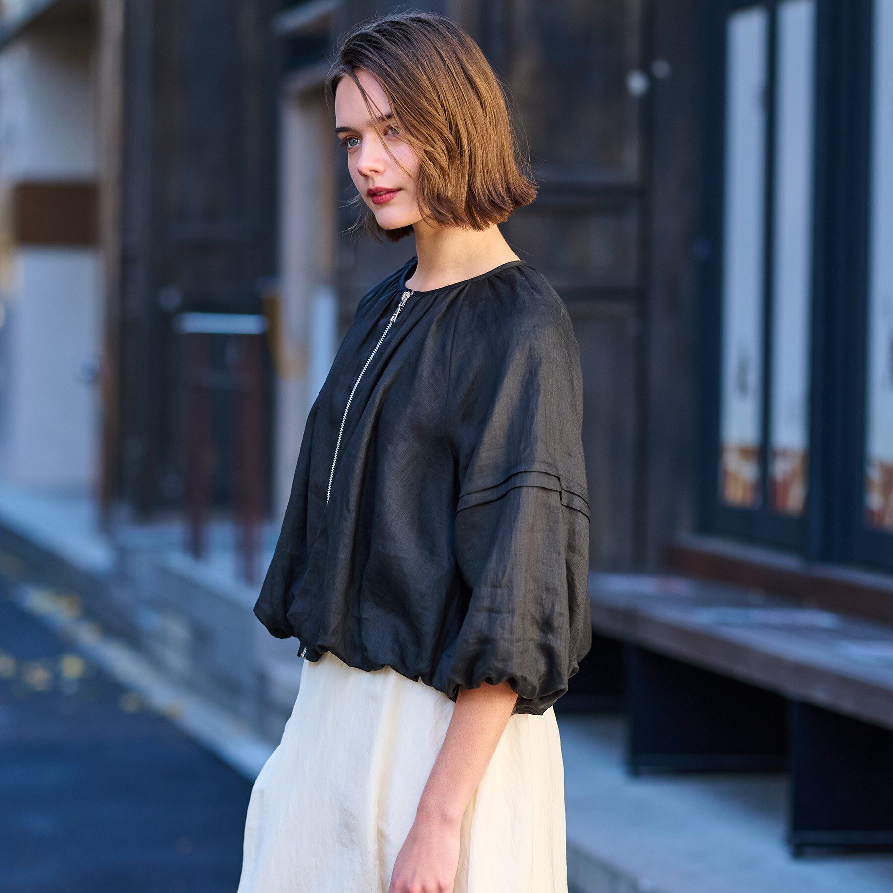 DRESSTERIOR「【洗える/リネン100％】ウォッシャブルペーパーリネンブルゾン」|ブルゾン・スタジャン|