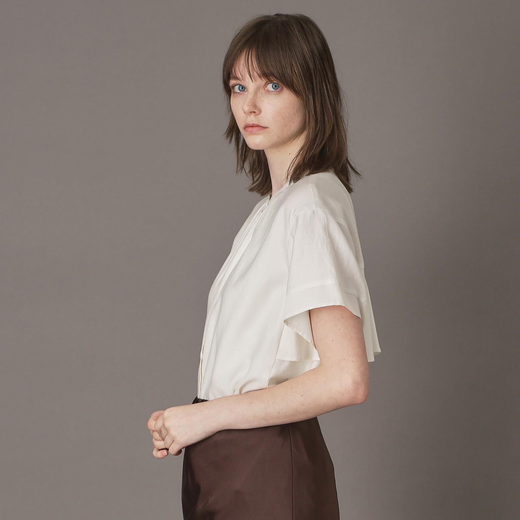 DRESSTERIOR「【洗える/コットン100％】バックフレアティアードブラウス」|シャツ・ブラウス|