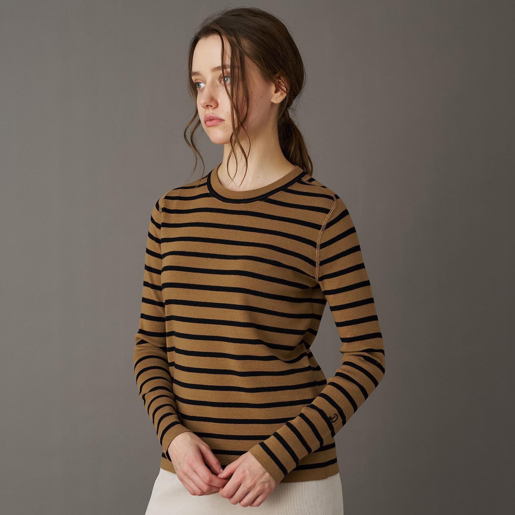 DRESSTERIOR「ストレッチフルニードルボーダーニット」|ニット・セーター|