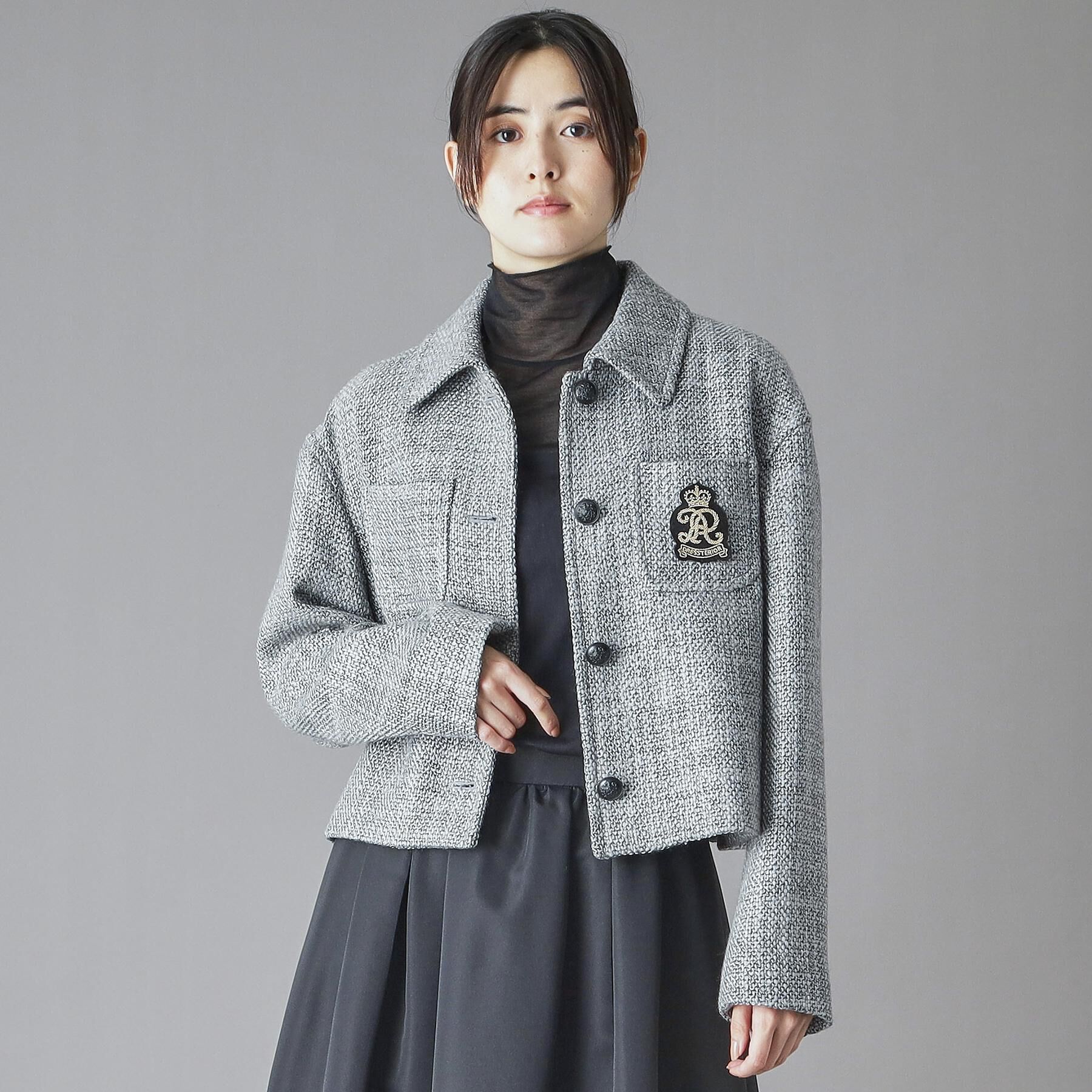 DRESSTERIOR「エンブレムショートブルゾン」|ブルゾン・スタジャン|