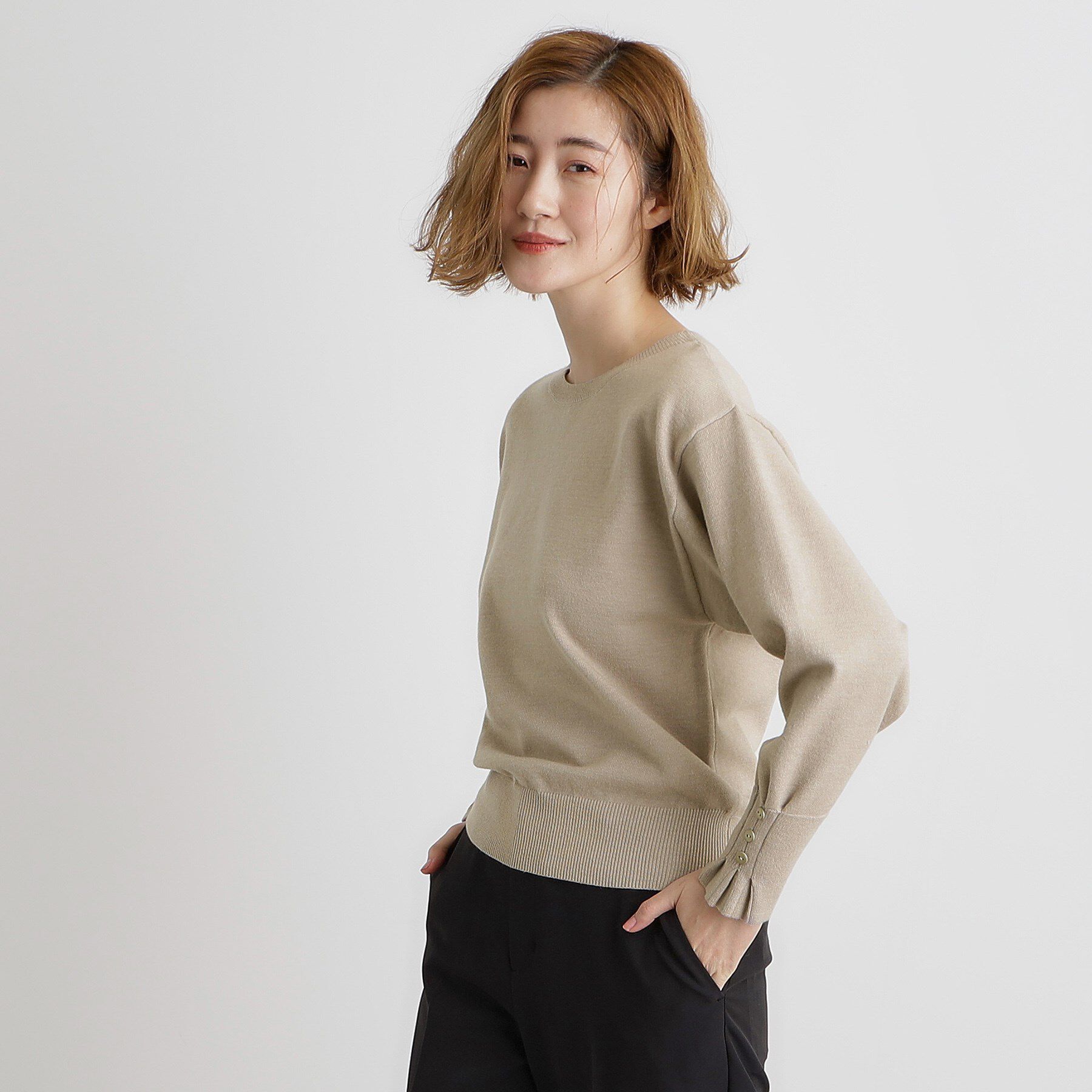 grove「タックスリーブニット」|ニット・セーター|