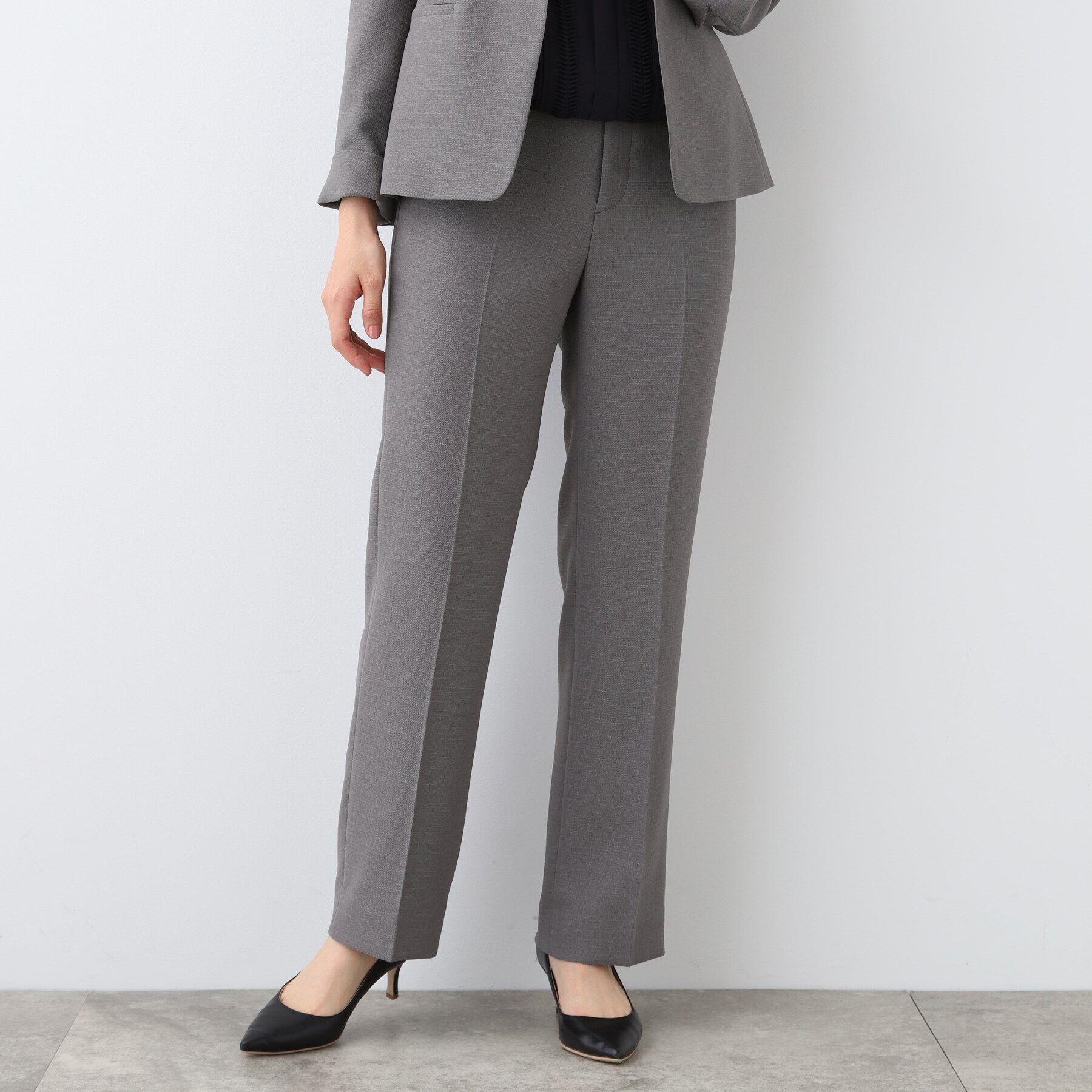 INDIVI「【洗える／スーツ】ストレートラインパンツ」|スーツ|グレー(012)