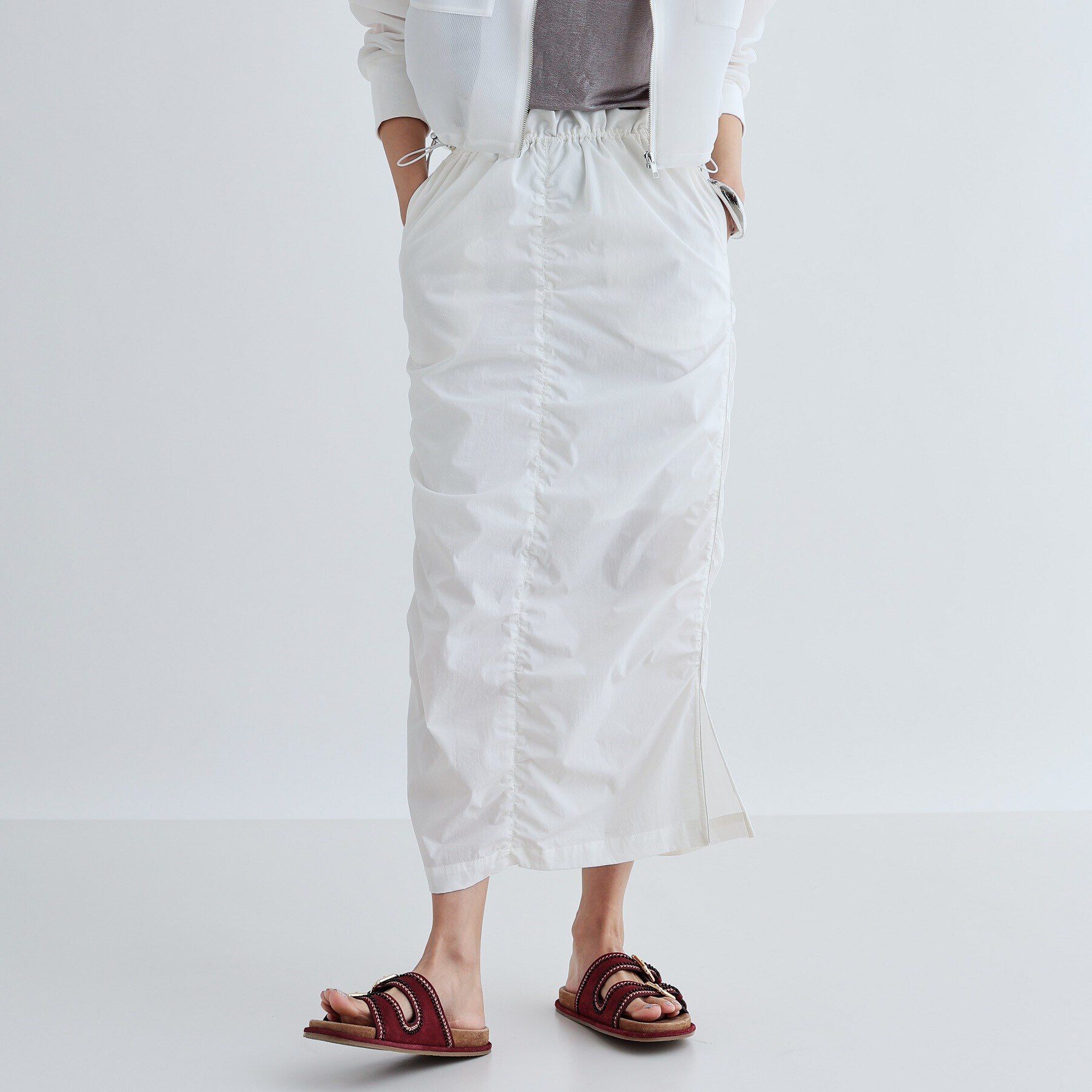 GALLEST「【セットアップ可能】シャーリングナイロンスカート」|スカート|