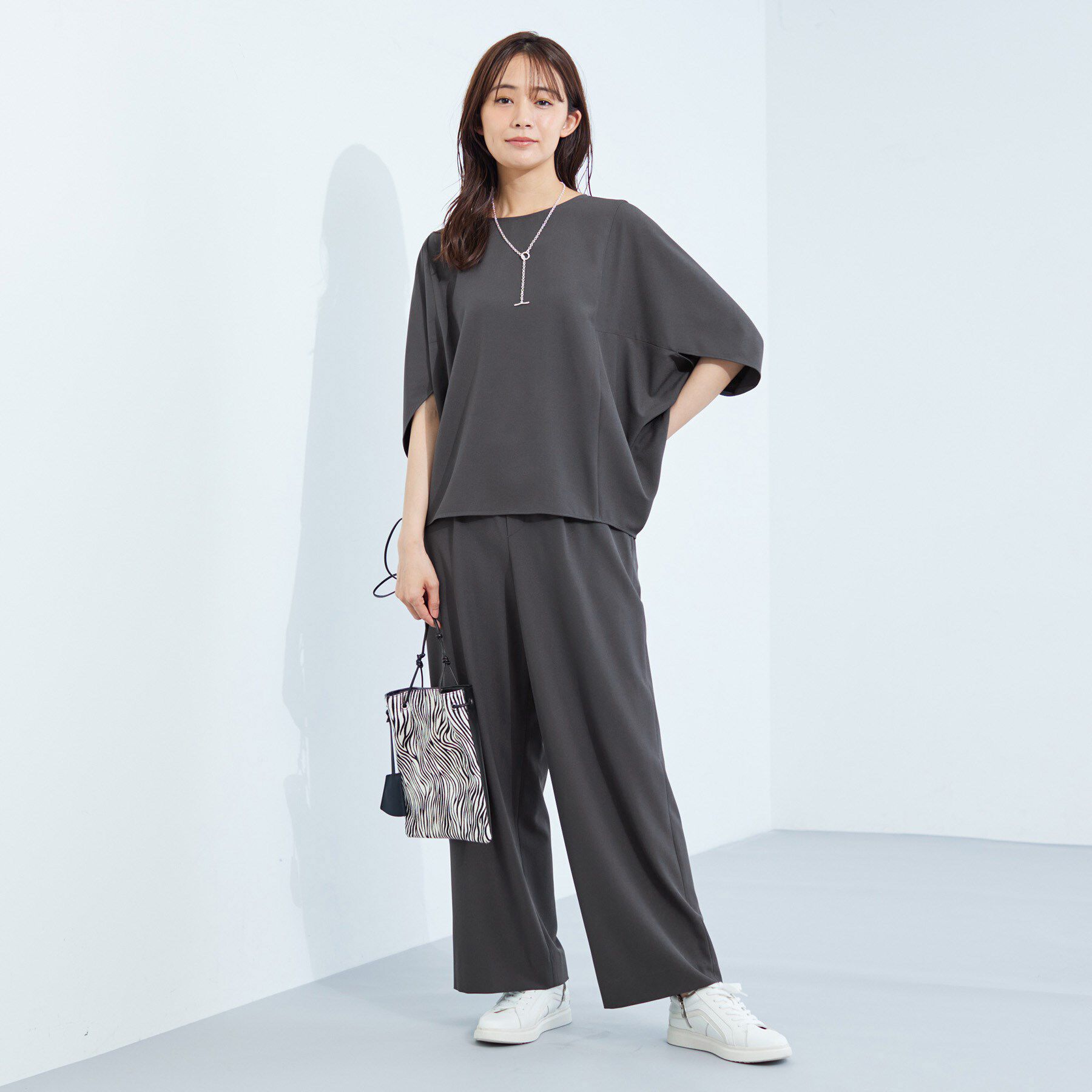 INDIVI「【UVケア／SETUP可能】エアリージョーゼット ワイドパンツ」|その他|