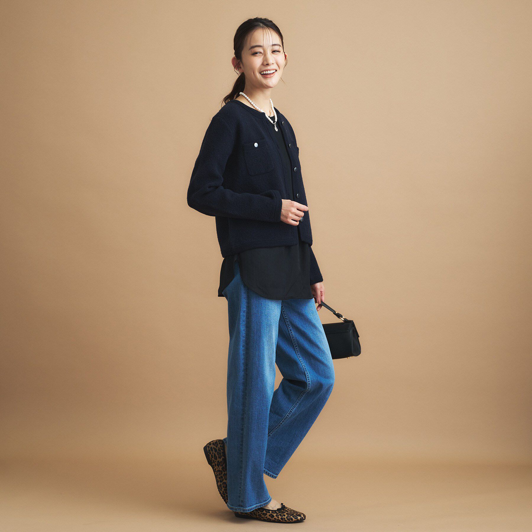 INDIVI「【コットン】シャツ切り替えカットソー」|Tシャツ・カットソー|