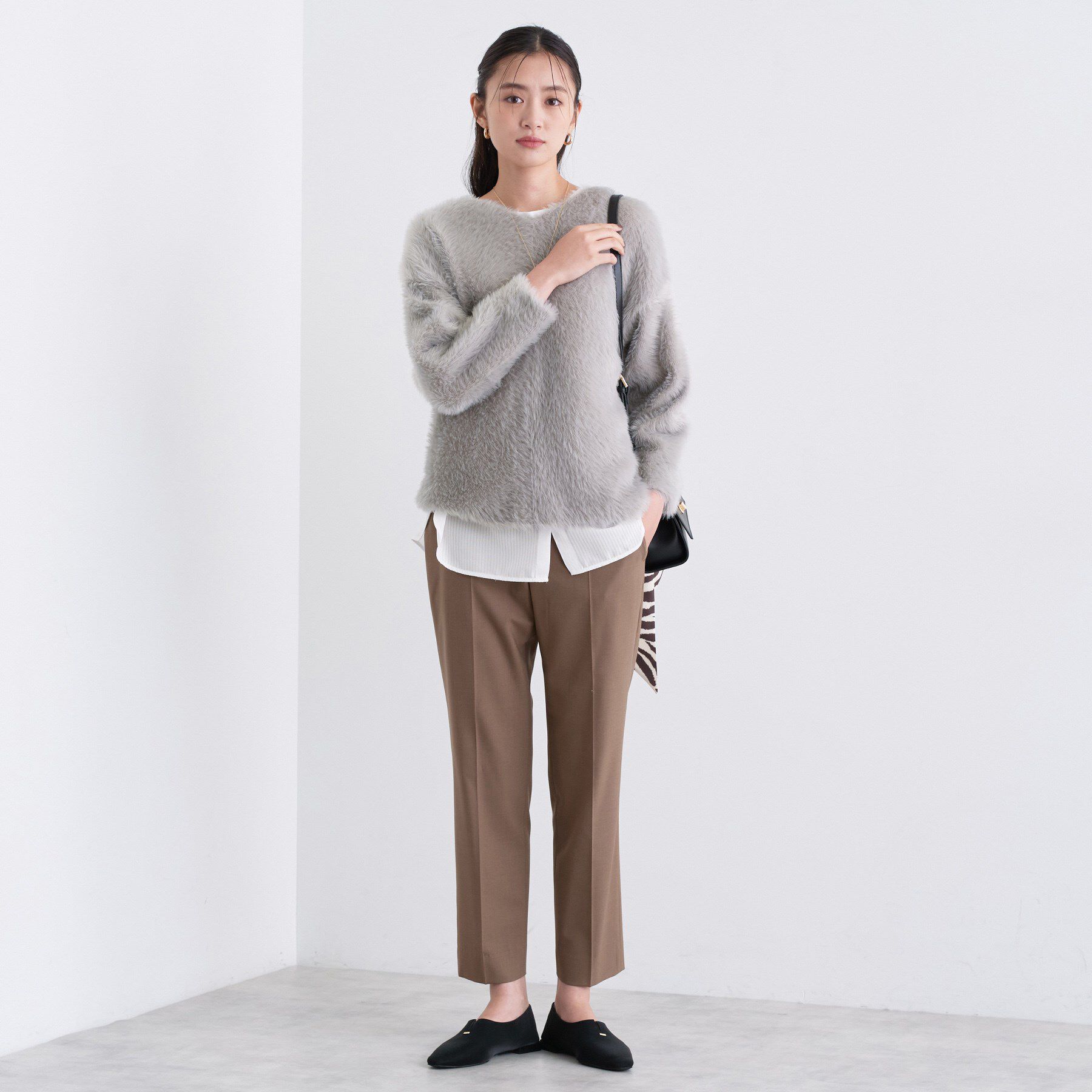 INDIVI「【コットン】シャツ切り替えカットソー」|Tシャツ・カットソー|