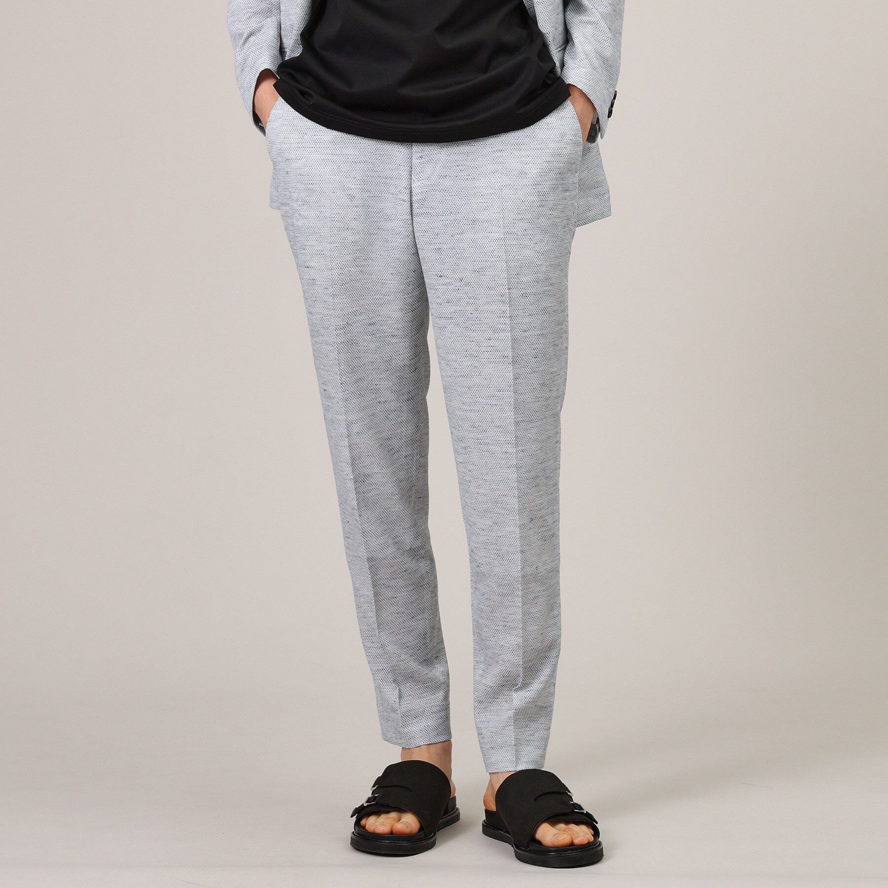 TAKEO KIKUCHI「【尾州織】リネンブレンド メッシュパンツ」|その他|ブルー(092)