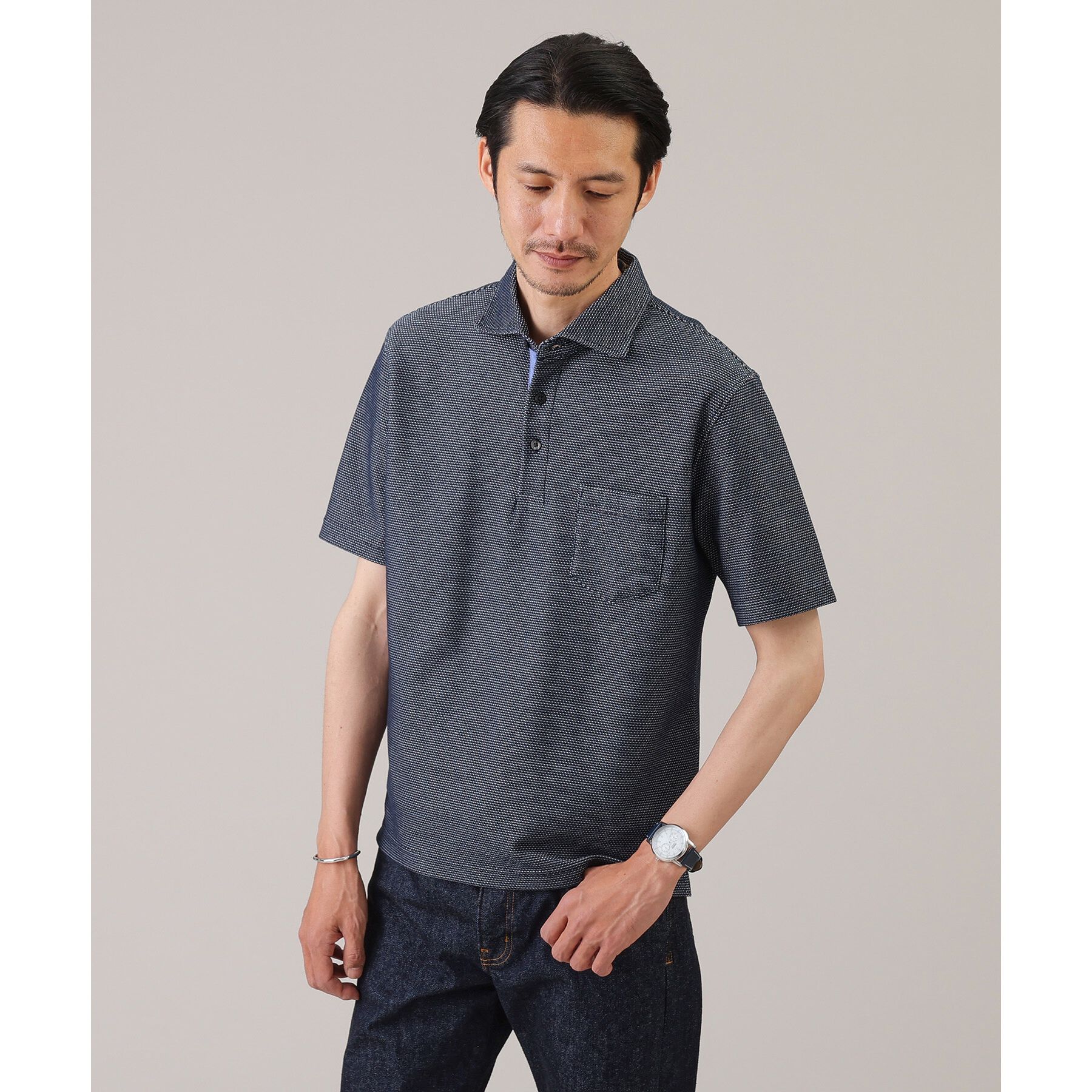 TAKEO KIKUCHI「【抗菌防臭／9色5サイズ展開】ハニカムメランジ ポロシャツ」|ポロシャツ|